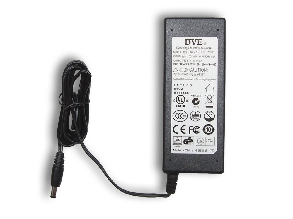 Power adapter, 12VDC, 3A