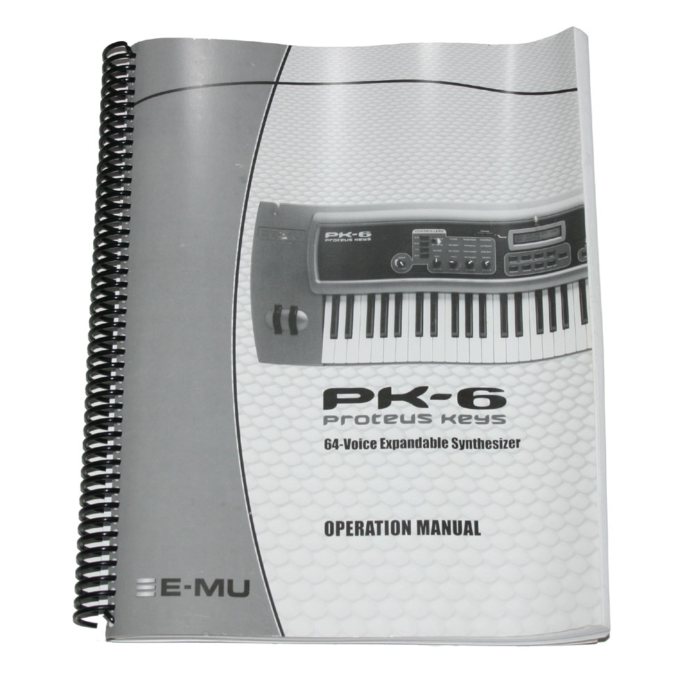 Operation Manual, E-mu Proteus Keys PK-6