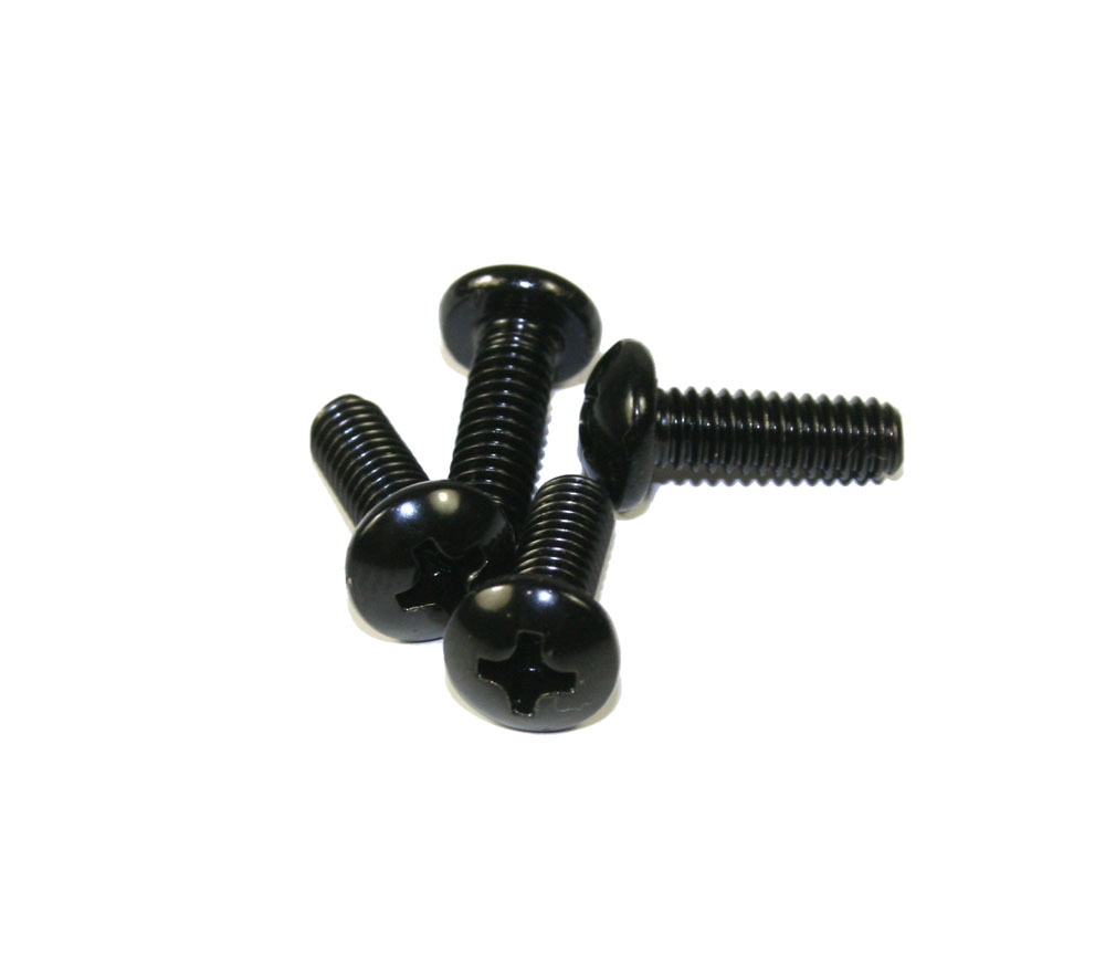 Screws, black, set of 4