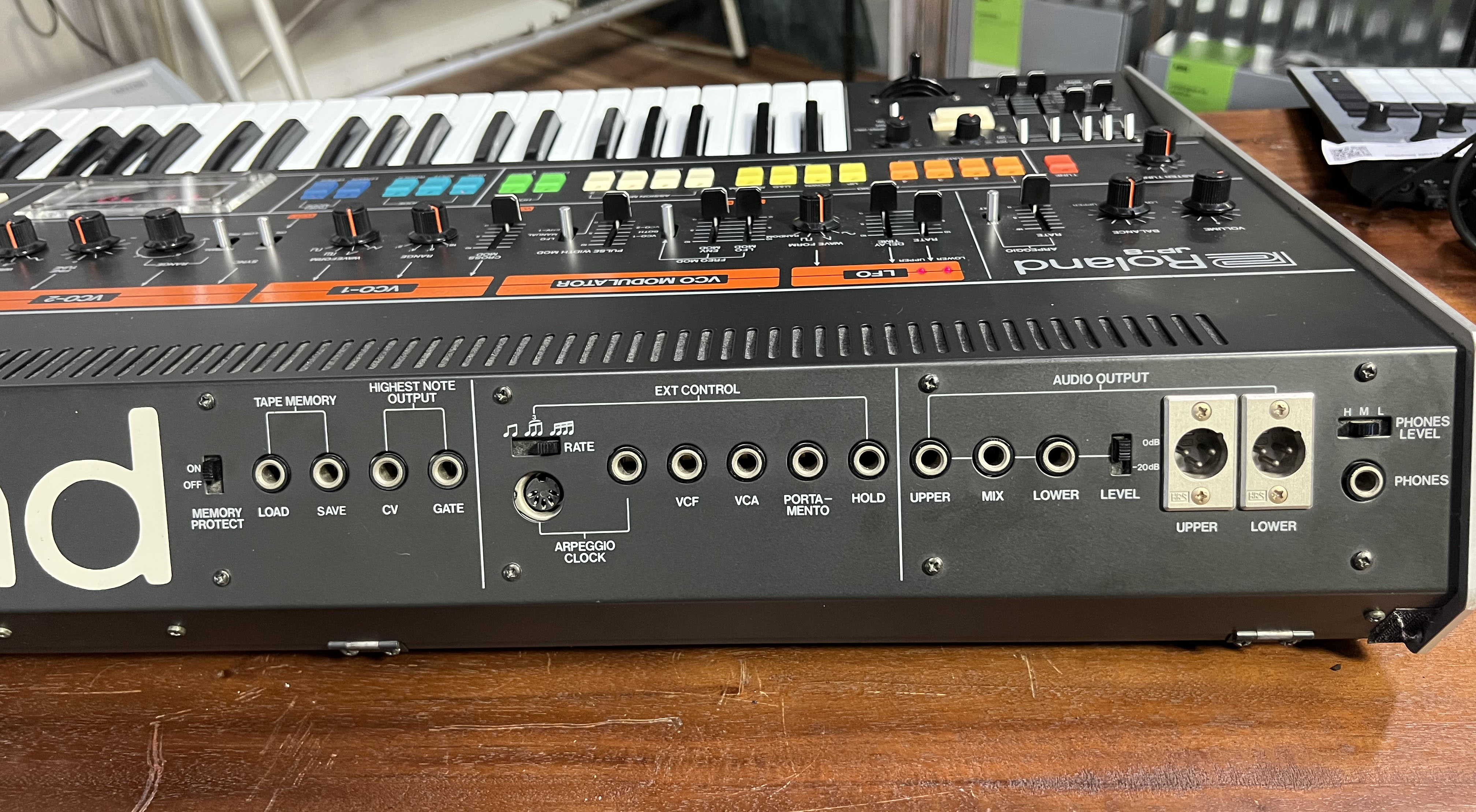 Roland Jupiter 8, with Encore MIDI kit