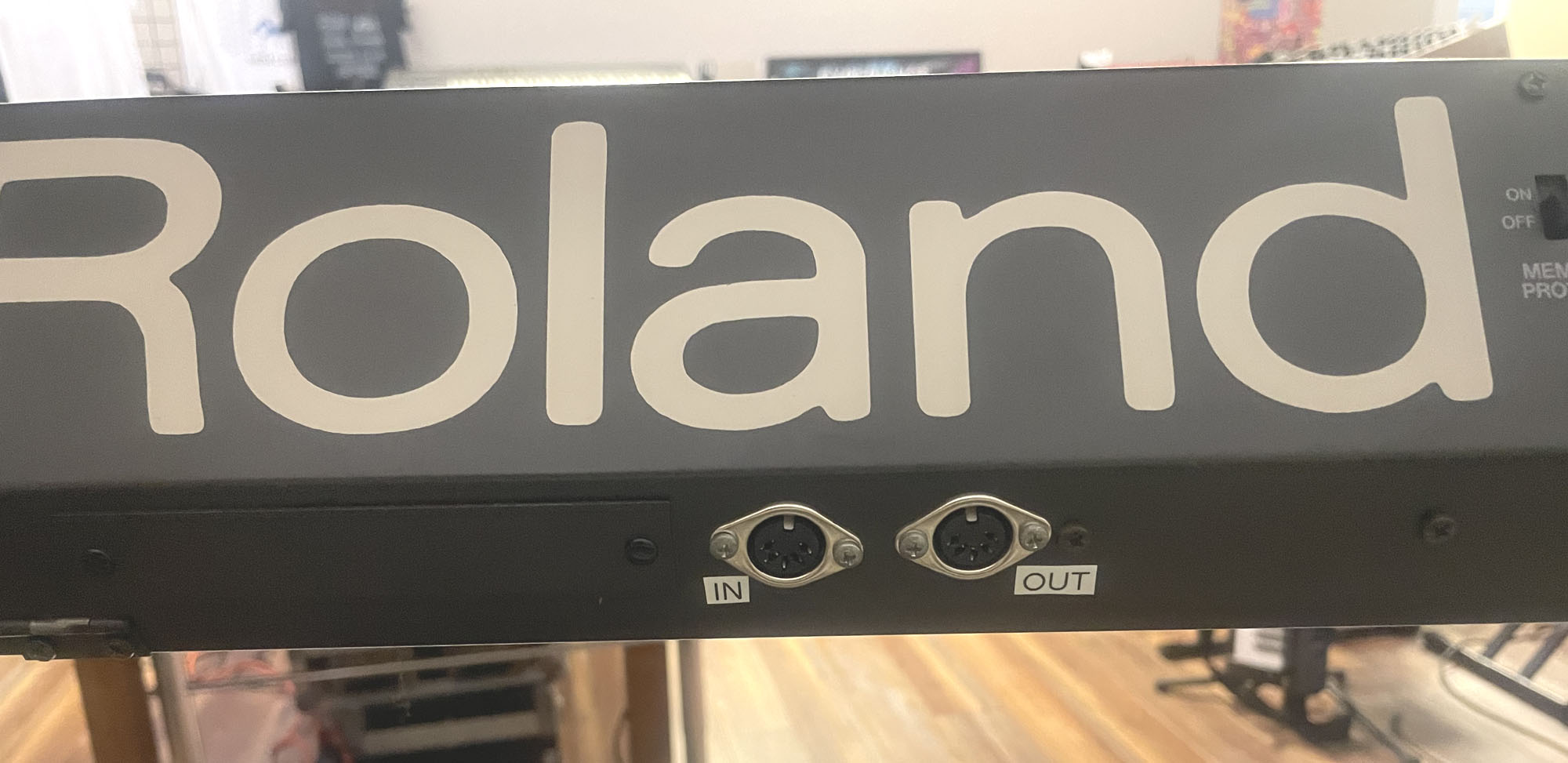 Roland Jupiter 8, with Encore MIDI kit