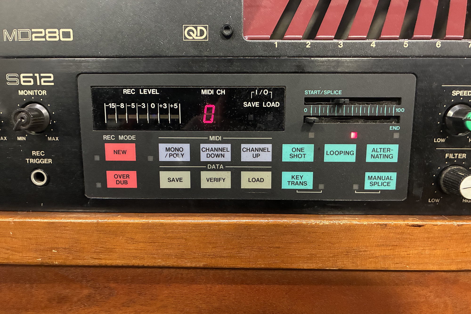 Akai S612 with MD280 and GoTek drive — view 2