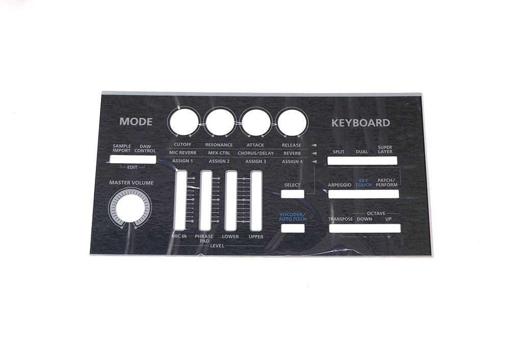 Panel overlay, left, Roland Juno-DS