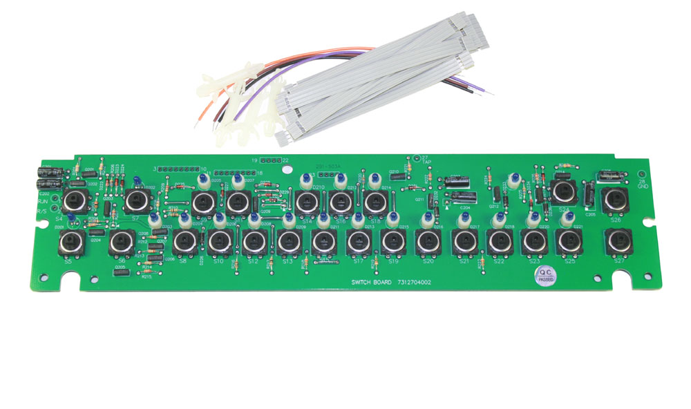Switch board, blue LEDs, Roland TB-303