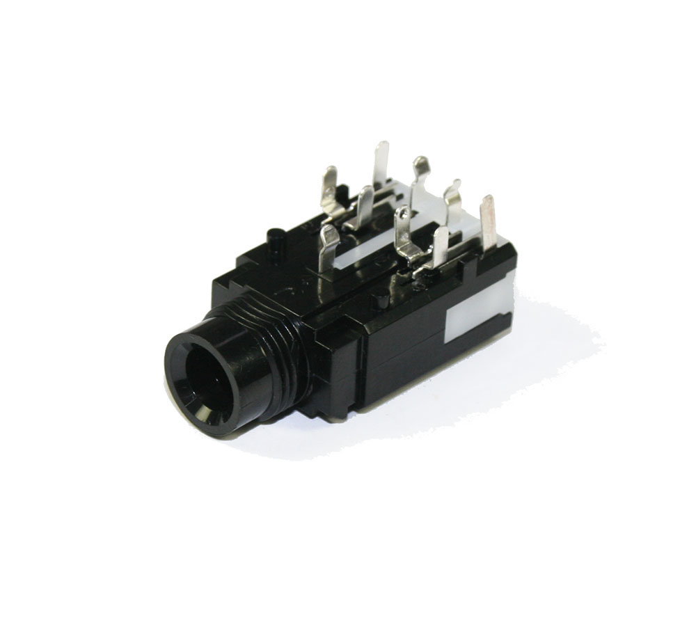 Phone jack, 1/4-inch, stereo, 9-pin PCB mount