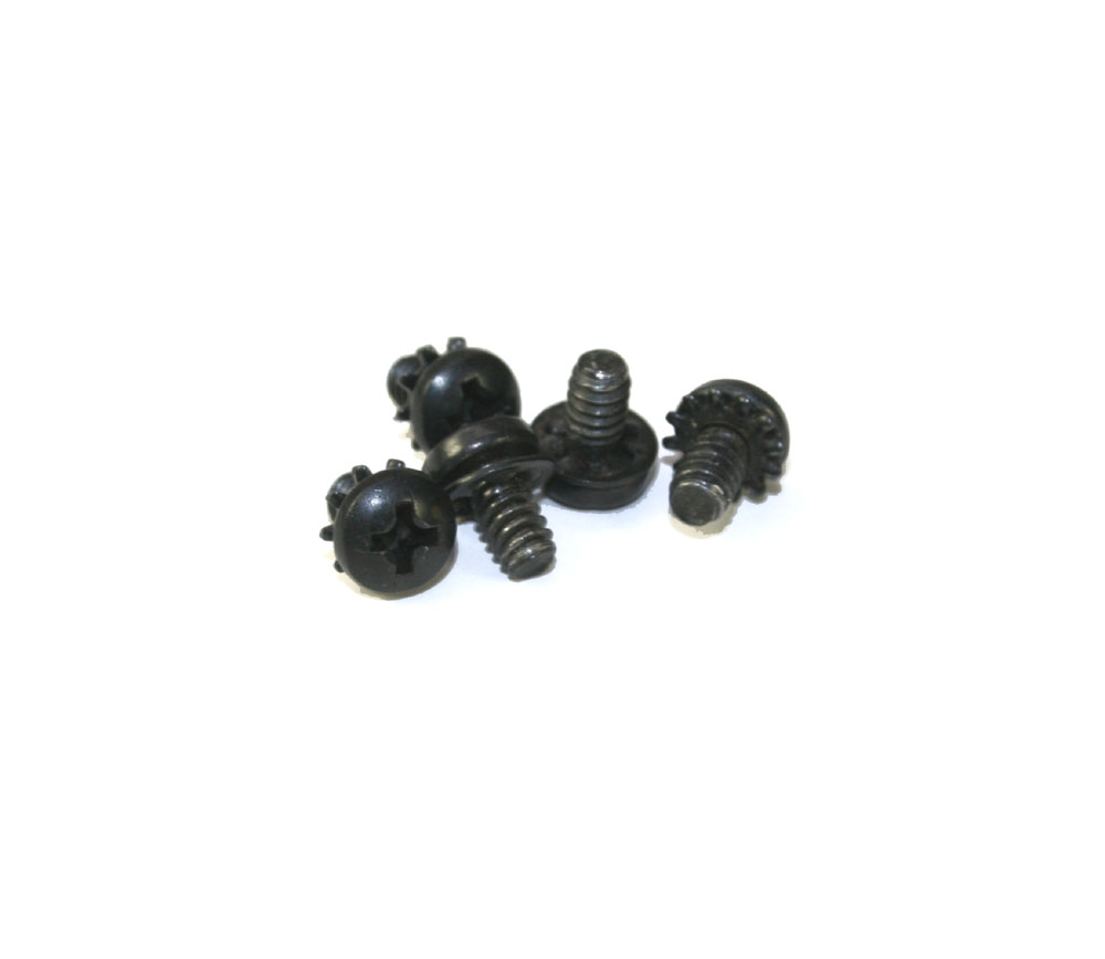Screws, black, 1/4-inch, pkg of 5