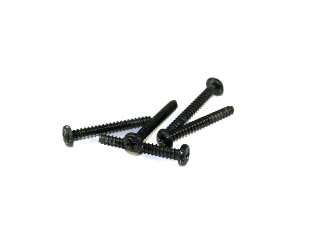 Screws, black, 24mm, pkg of 5