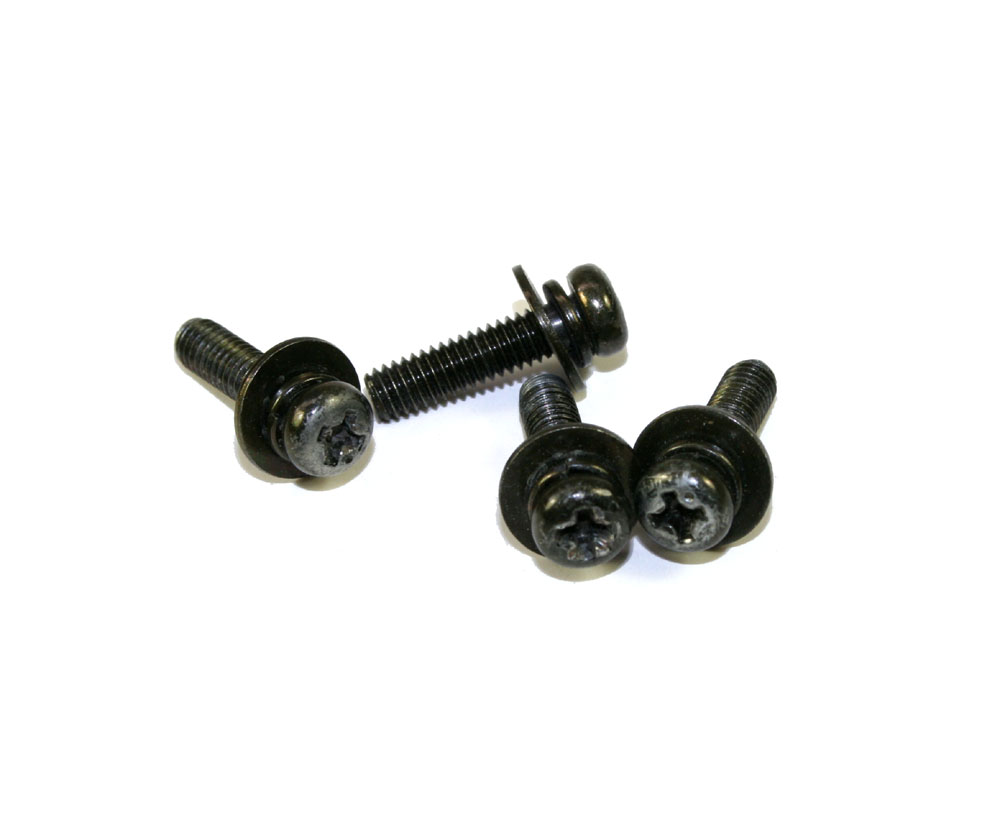 Screws, black, 16mm, pkg of 4
