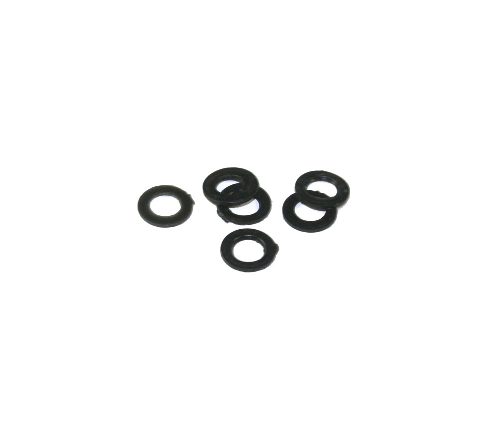 Washers, black plastic, pkg of 6