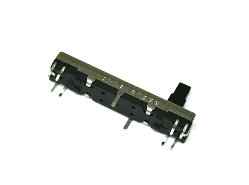 Slide potentiometer, 10KBx2 with center detent, 30mm