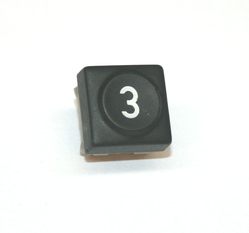 Panel switch, black, with numeral '3'