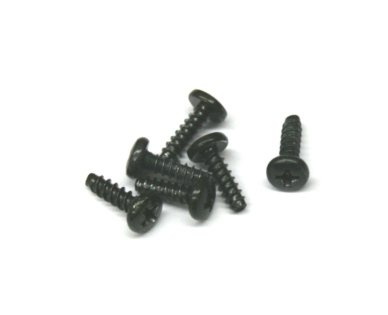 Screws, black, 10mm, package of 6