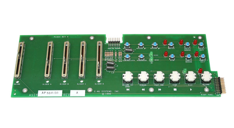 Panel board, left, E-mu