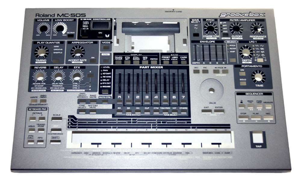 Top panel, Roland MC-505 — Part #6457 | Syntaur
