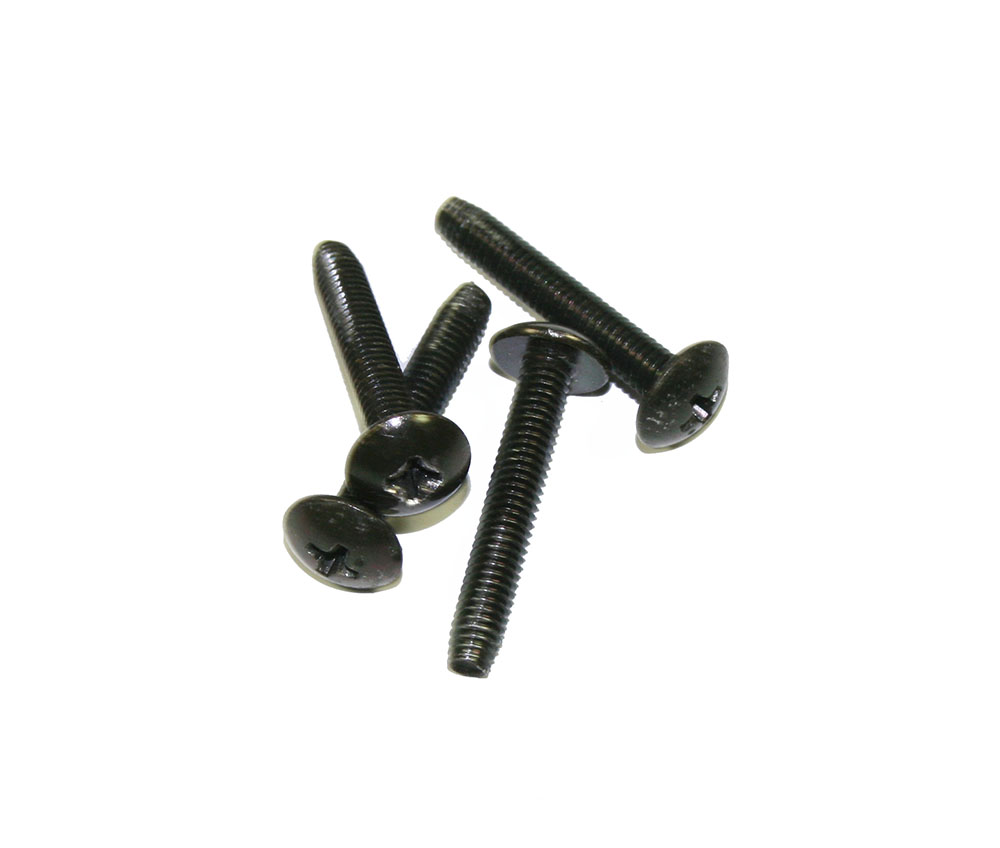 Screws, black, 25mm, pkg of 4