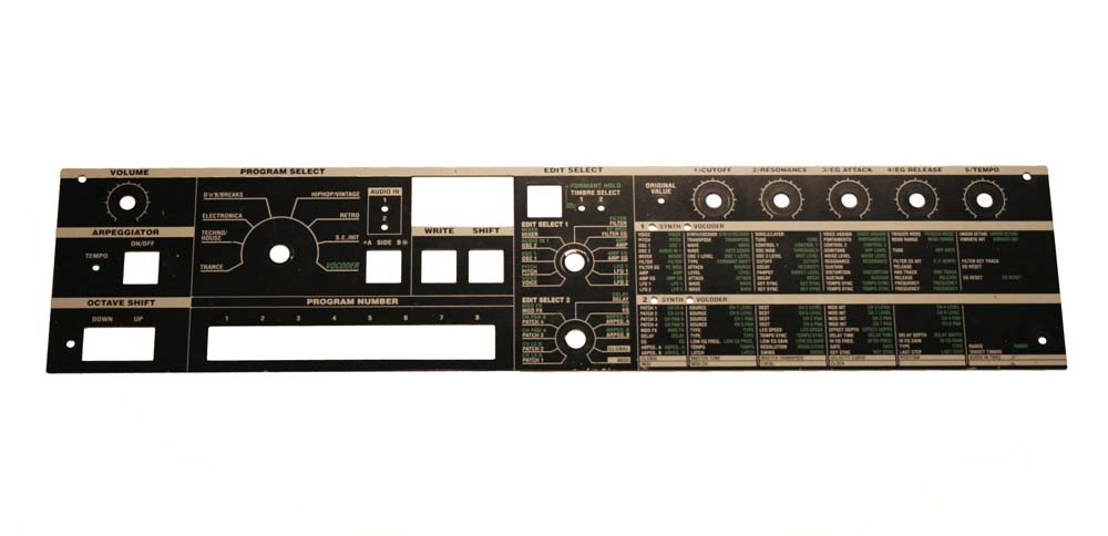 Front panel, Korg