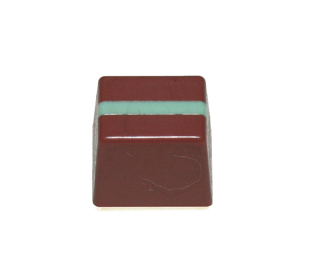 Slider knob, brown, green indicator, Casio