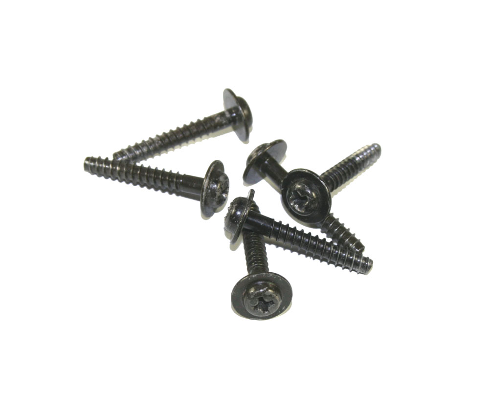 Screws, black, 25mm, pkg of 6