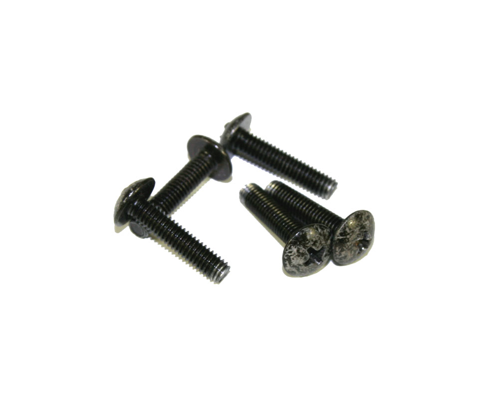 Screws, black, 18mm, pkg of 5