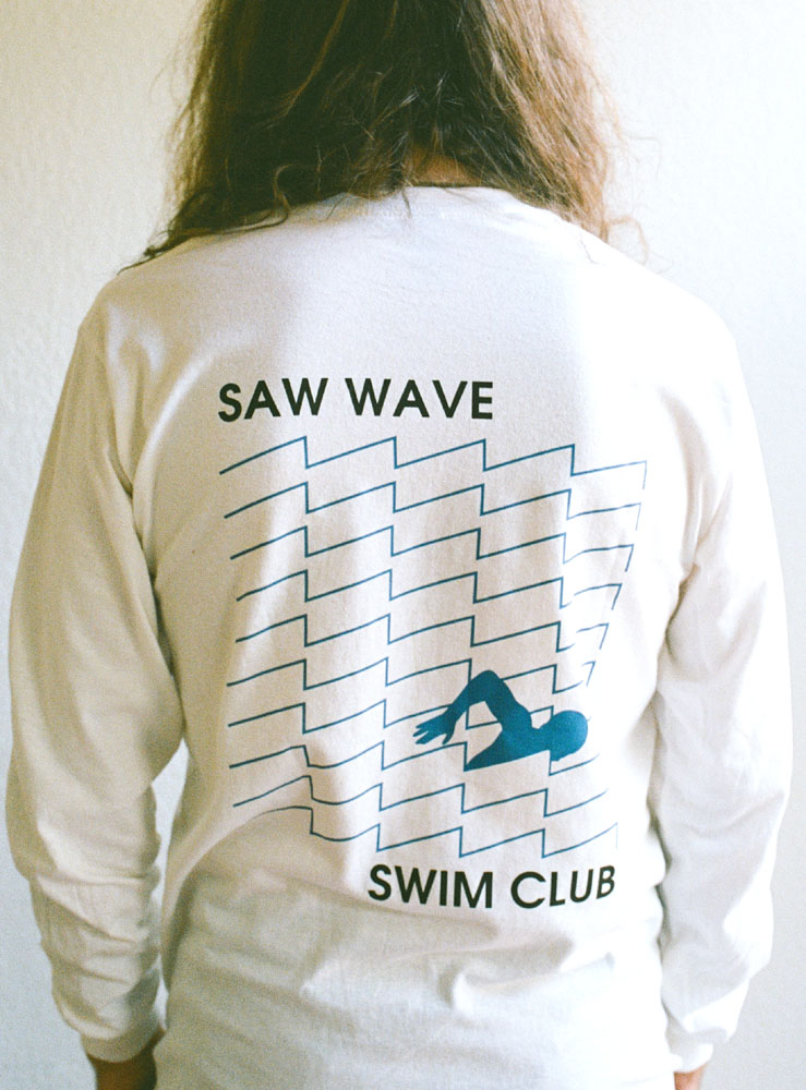 Swim Club long-sleeve shirt, white, Adult Large