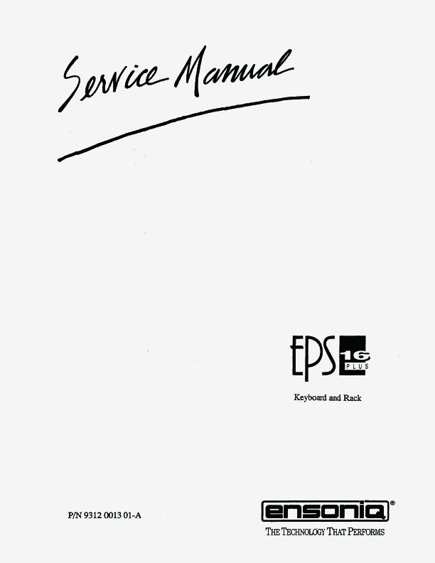 Service Manual, Ensoniq EPS-16 Plus, pdf file